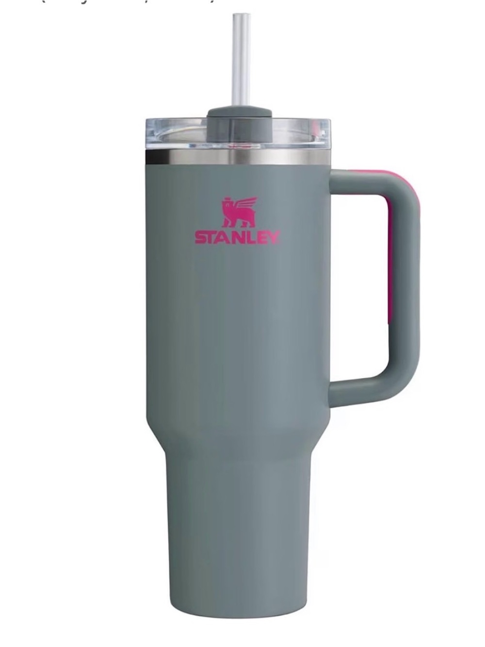 Stanley Grey & Pink Insulated Travel Mug with Handle